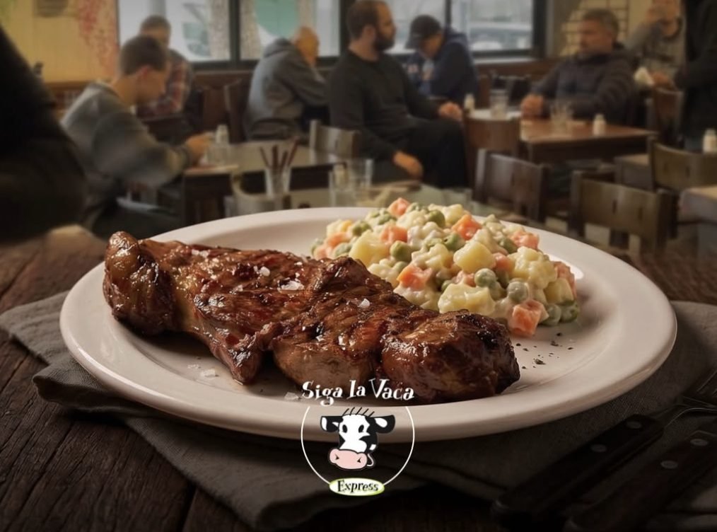 Plato servido en el salón de Av. Monroe